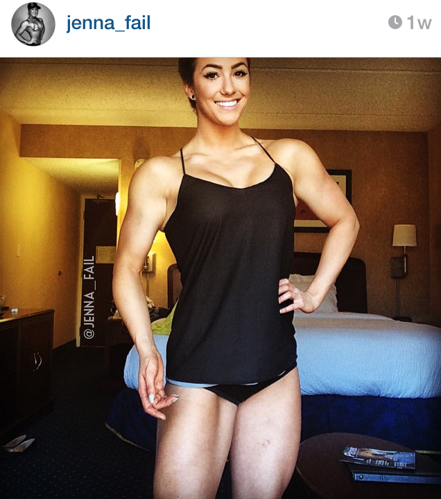Jenna Fail was ooit bikiniatlete en traint nu voor haar eerste figurecompetitie. Awesome en oprechte chick.